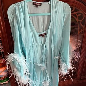 Trashy diva glam glam boudoir set bright aqua small never worn
